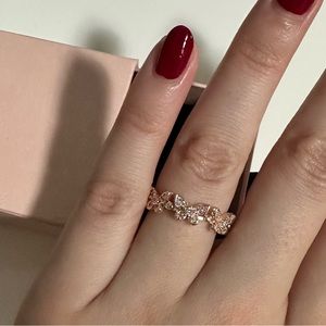 New Dainty Rose Gold Open Butterfly Fashion Ring